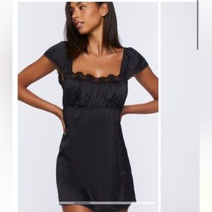 Forever 21 - Satin Lace-Trim Mini Dress